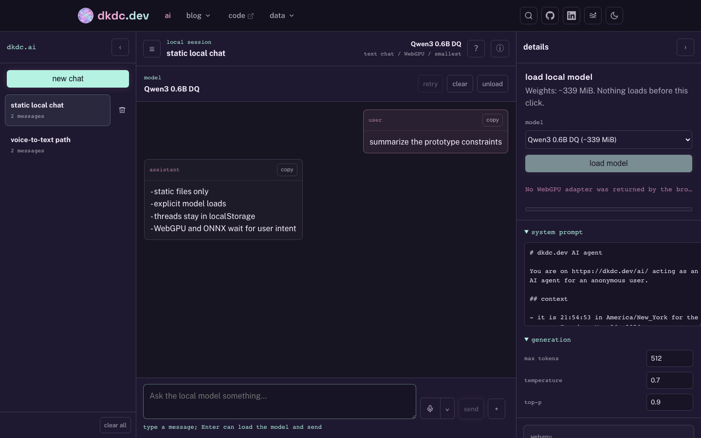 /ai app screenshot selected when the current site theme is dreamy